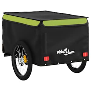 Vozík za kolo černý a zelený 30 kg železo - obrázek 8