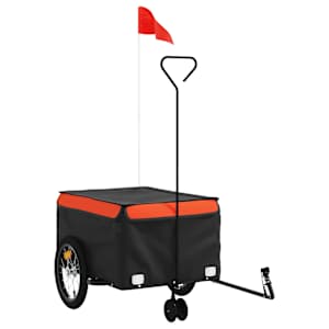 Vozík za kolo černý a oranžový 45 kg železo - obrázek 2