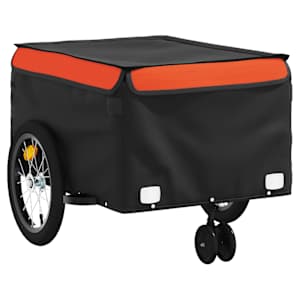 Vozík za kolo černý a oranžový 45 kg železo - obrázek 4
