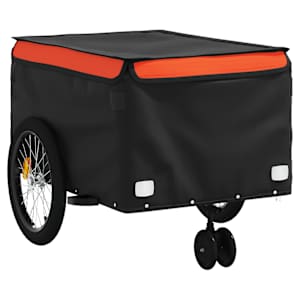 Vozík za kolo černý a oranžový 45 kg železo - obrázek 4