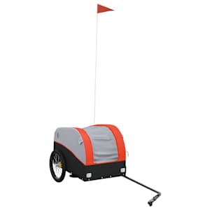 Vozík za kolo černý a oranžový 30 kg železo - obrázek 2