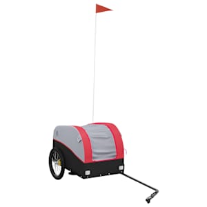 vidaXL jalgratta haagis, must ja punane, 30 kg, raud