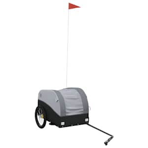 vidaXL jalgratta haagis, must ja hall, 30 kg, raud
