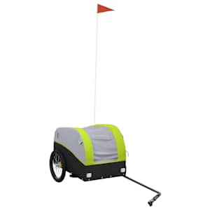 vidaXL jalgratta haagis, must ja roheline, 30 kg, raud