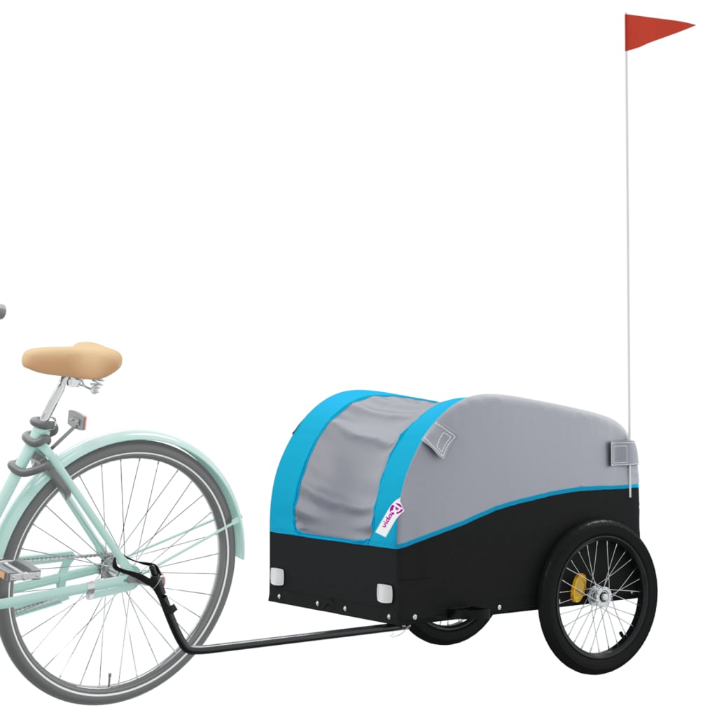vidaXL Vozík za bicykel, čierno modrý 45 kg, železo