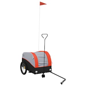 Vozík za kolo černý a oranžový 30 kg železo - obrázek 2