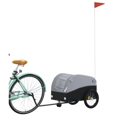 vidaXL Fahrradanh&auml;nger Schwarz und Grau 30 kg Eisen