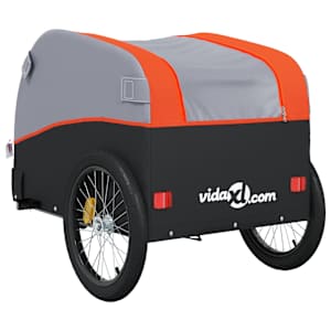 Vozík za kolo černý a oranžový 45 kg železo - obrázek 8