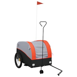 Vozík za kolo černý a oranžový 45 kg železo - obrázek 2