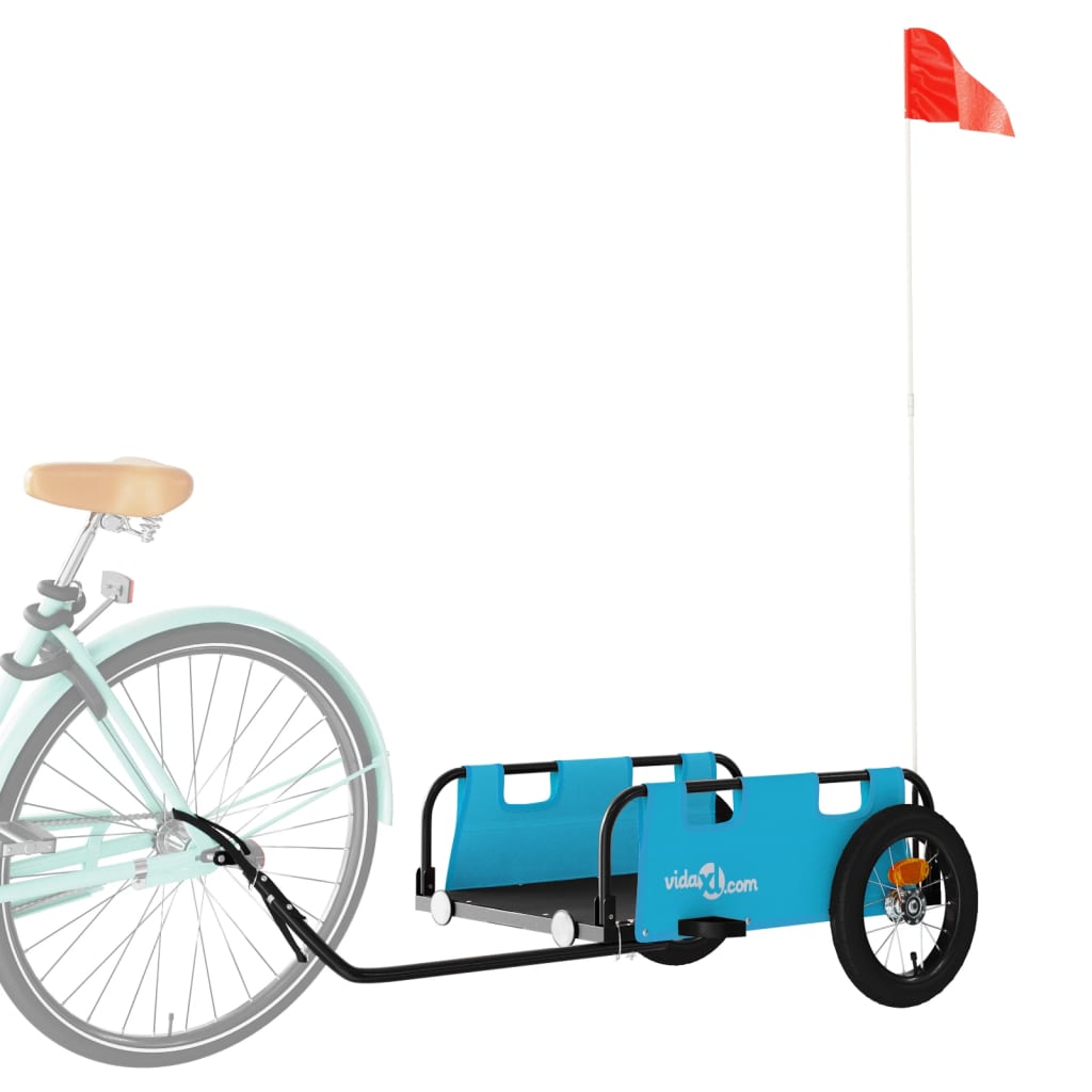 vidaXL Príves na bicykel, modrý, oxfordská látka, železo