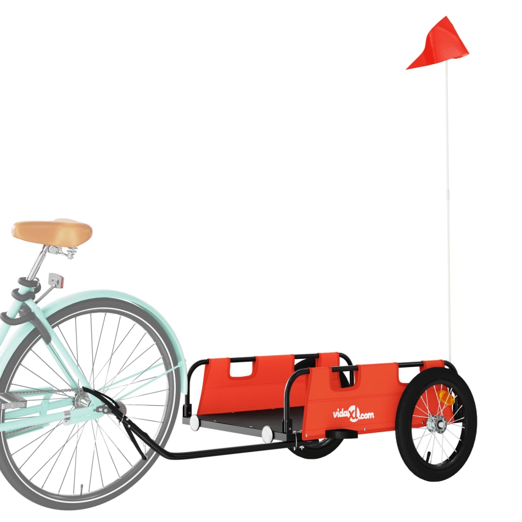 vidaXL Fietstrailer oxford stof en ijzer oranje afbeelding