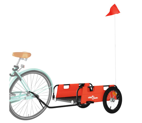 vidaXL Remorque de v&eacute;lo orange tissu oxford et fer