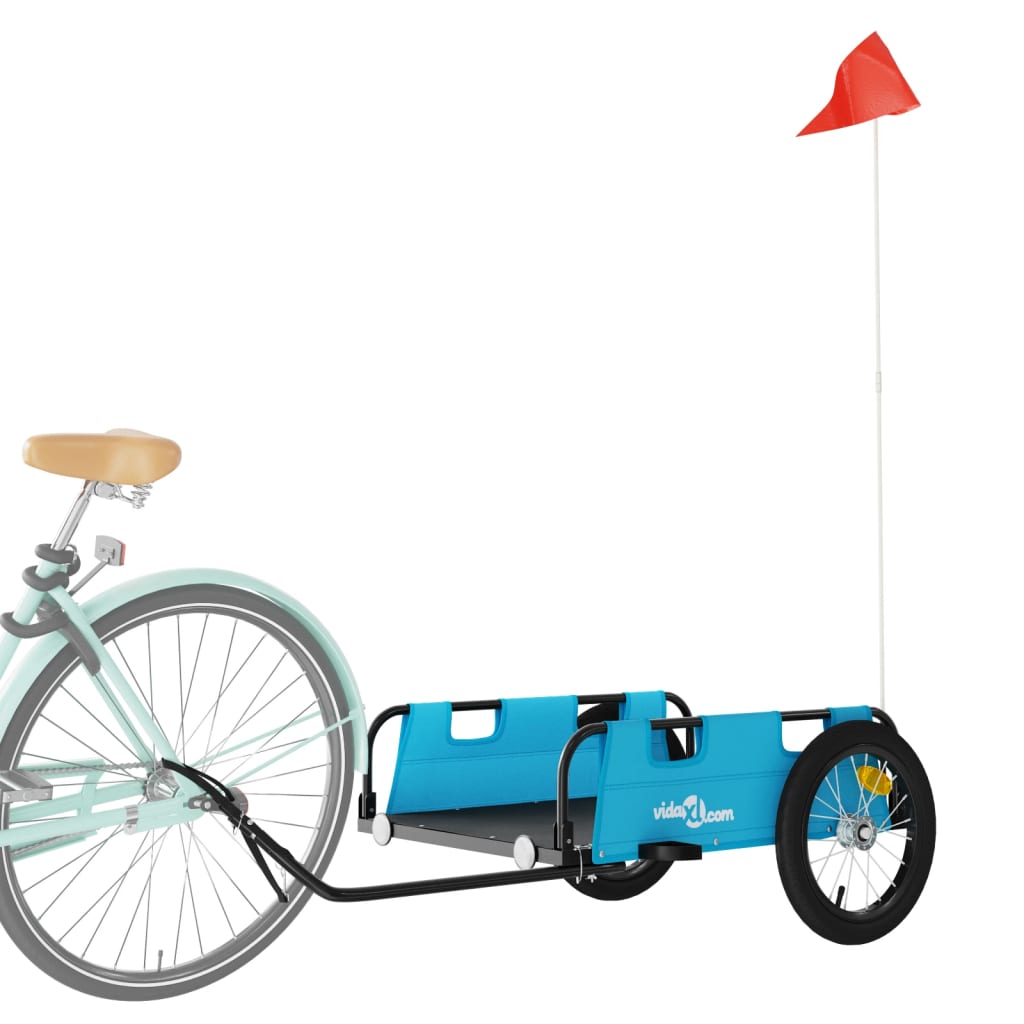 vidaXL Príves na bicykel, modrý, oxfordská látka, železo