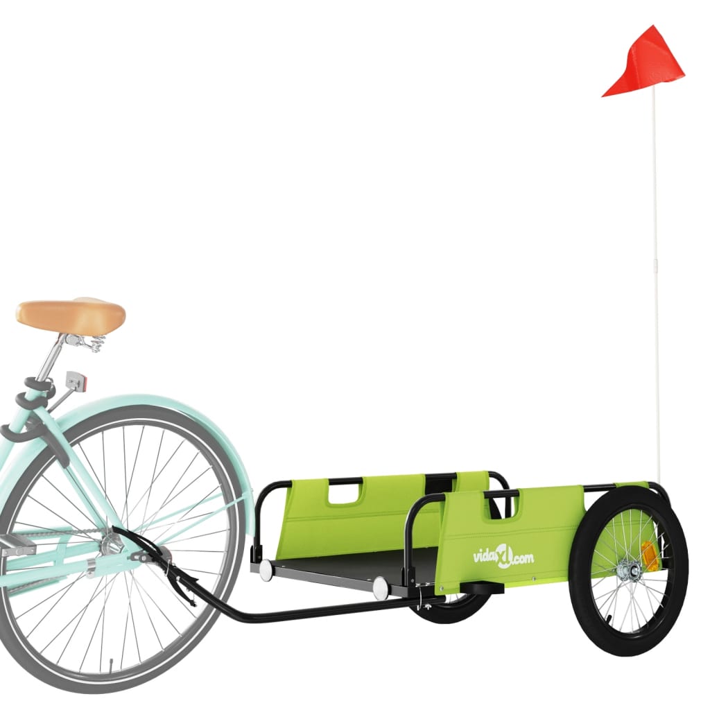 vidaXL Fietstrailer oxford stof en ijzer groen afbeelding