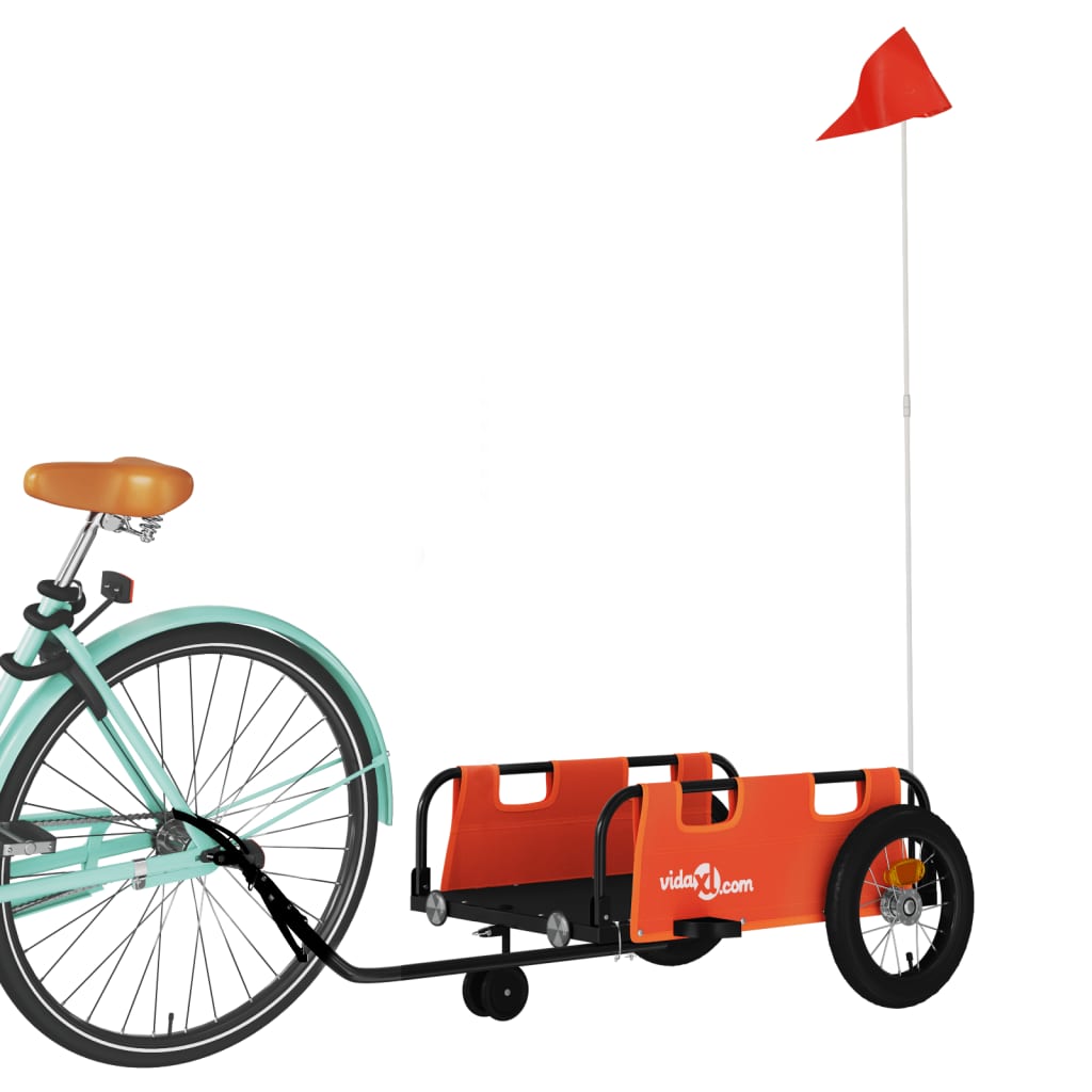 vidaXL Fietstrailer oxford stof en ijzer oranje afbeelding