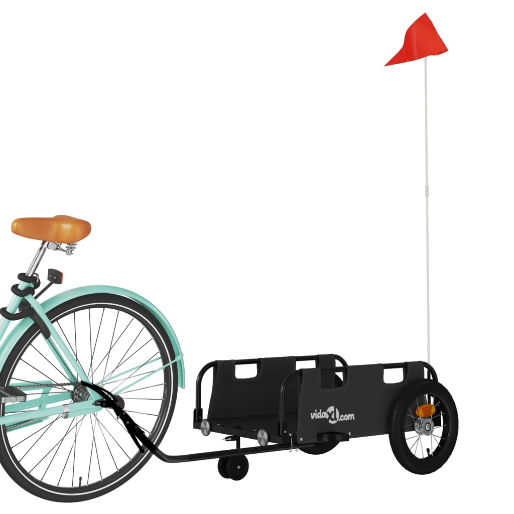 vidaXL Príves na bicykel, čierny, oxfordská látka, železo