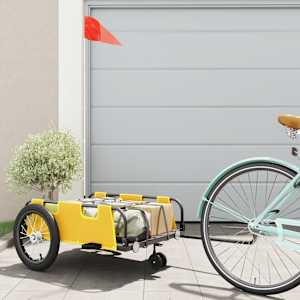 Kolesarska prikolica rumena oxford tkanina in železo