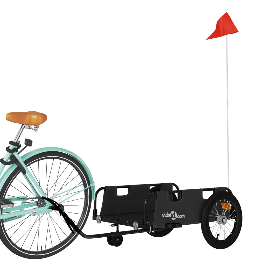 vidaXL Fietstrailer oxford stof en ijzer zwart afbeelding