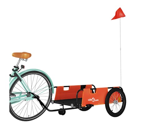 vidaXL Bike Trailer Orange and Black Oxford Fabric and Iron