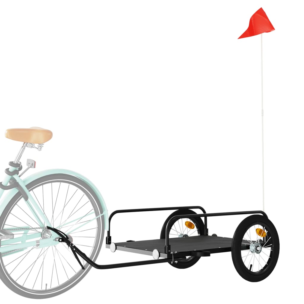 vidaXL Remorcă de bicicletă, negru, 126x63x34 cm, fier