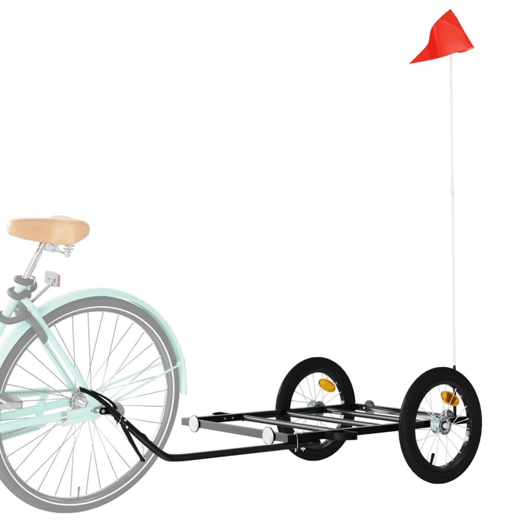 vidaXL Remorcă de bicicletă, negru, 126x63x34 cm, fier