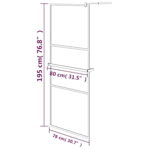 Zástěna do průchozí sprchy s policí černá 80x195 cm ESG/hliník - obrázek 13