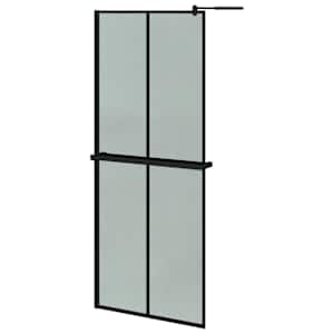 Zástěna do průchozí sprchy s policí černá 80x195 cm ESG/hliník - obrázek 2