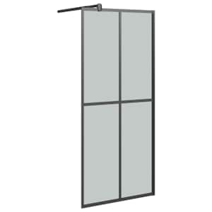 Zástěna do průchozí sprchy s policí černá 80x195 cm ESG/hliník - obrázek 3
