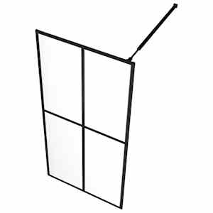 Zástěna do průchozí sprchy s policí černá 90x195 cm ESG/hliník - obrázek 5