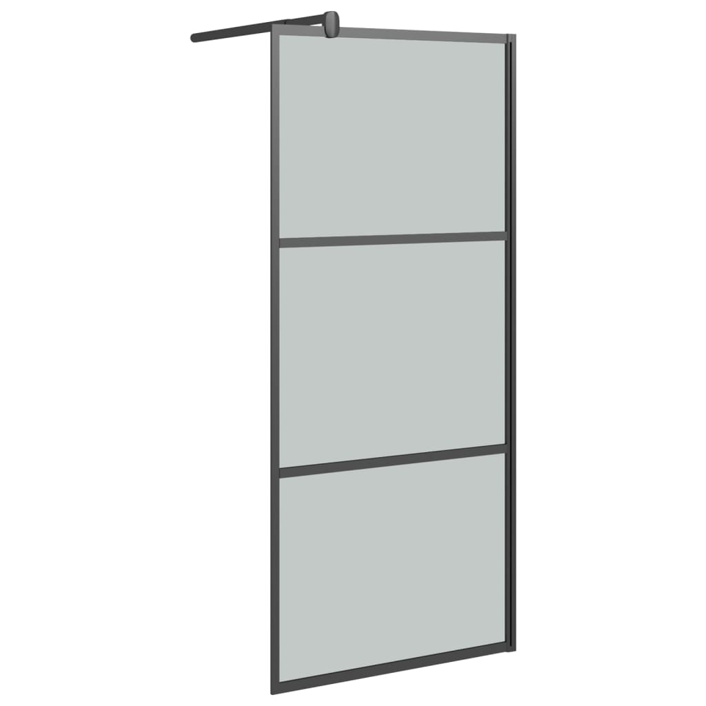 vidaXL Paravan duș walk-in cu raft negru 90x195 cm sticlă ESG/aluminiu