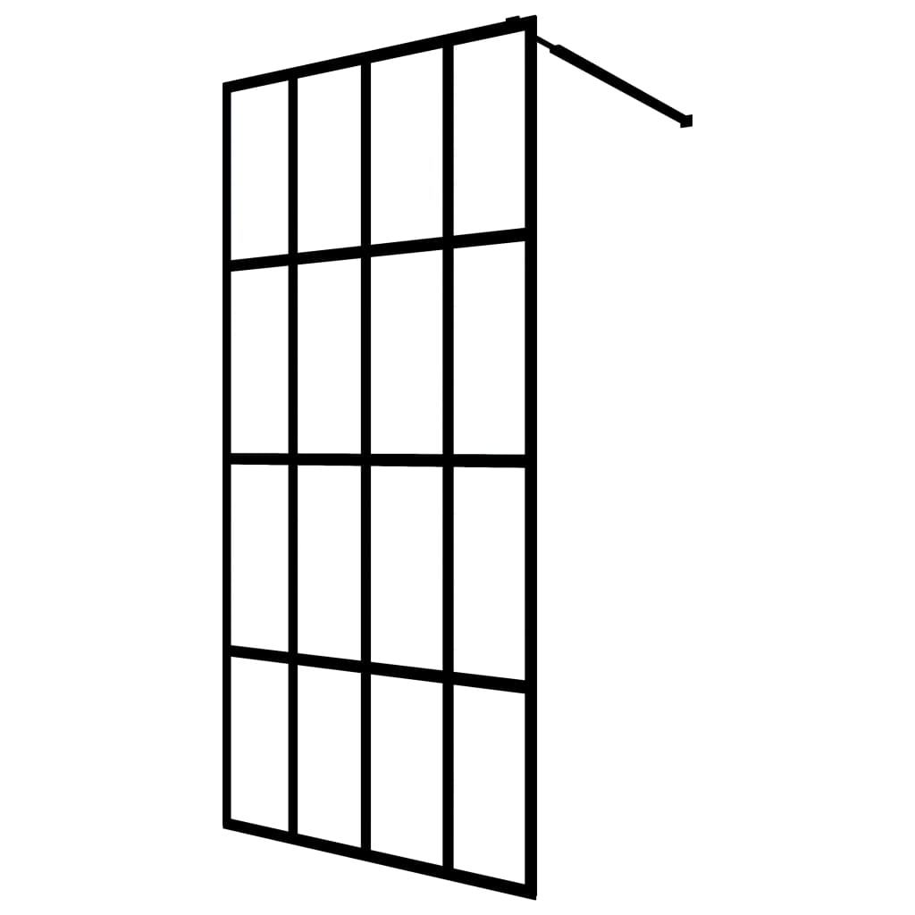 vidaXL Paravan duș walk-in cu raft negru 100x195cm sticlă ESG/aluminiu