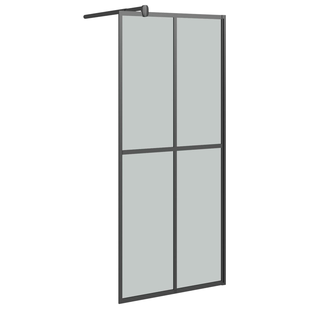vidaXL Paravan duș walk-in cu raft negru 100x195cm sticlă ESG/aluminiu