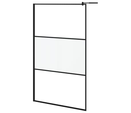 vidaXL Paroi de douche avec &eacute;tag&egrave;re Noir 115x195cm Verre ESG&Aluminium