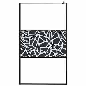 Zástěna do průchozí sprchy s policí černá 115x195 cm ESG/hliník - obrázek 4