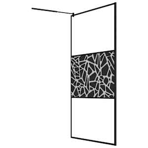 Zástěna do průchozí sprchy s policí černá 115x195 cm ESG/hliník - obrázek 5