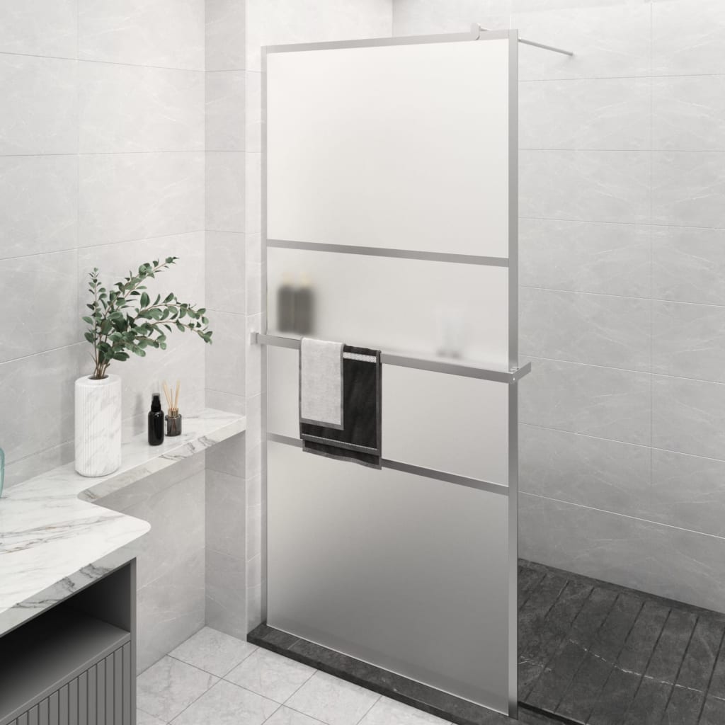 vidaXL Duschwand mit Ablage für Walk-In-Dusche Chrom 80x195 cm ESG