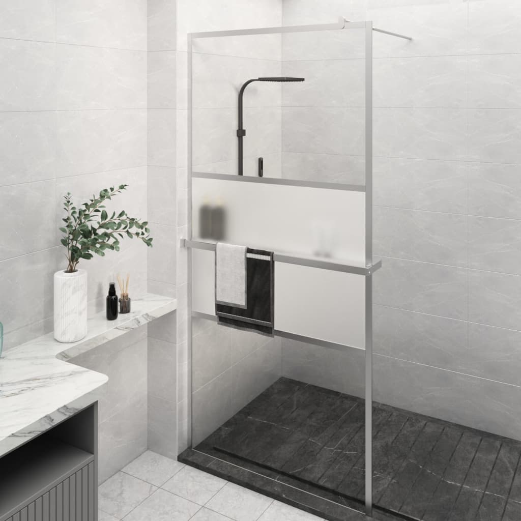 vidaXL Duschwand mit Ablage für Walk-In-Dusche Chrom 90x195 cm ESG