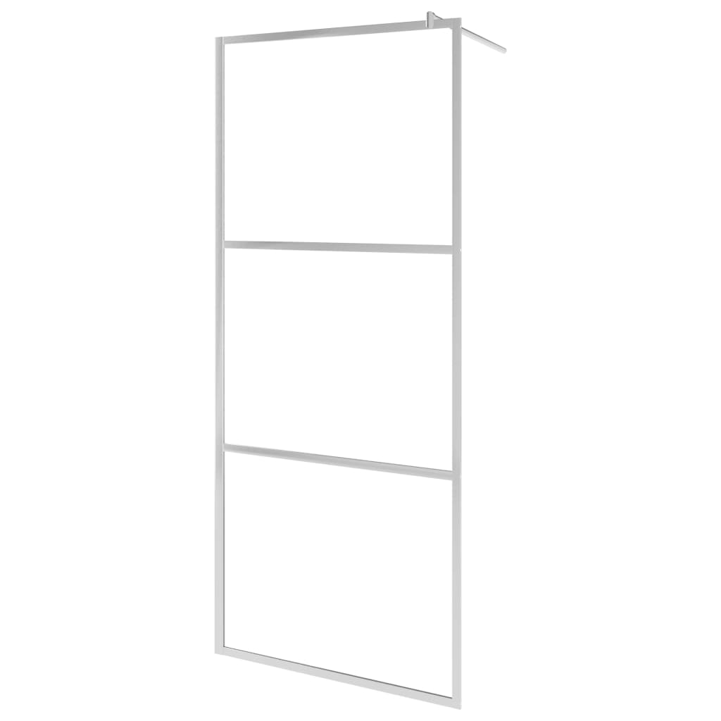 vidaXL Inloopdouchewand met schap 90x195 cm ESG-glas aluminium chroom afbeelding