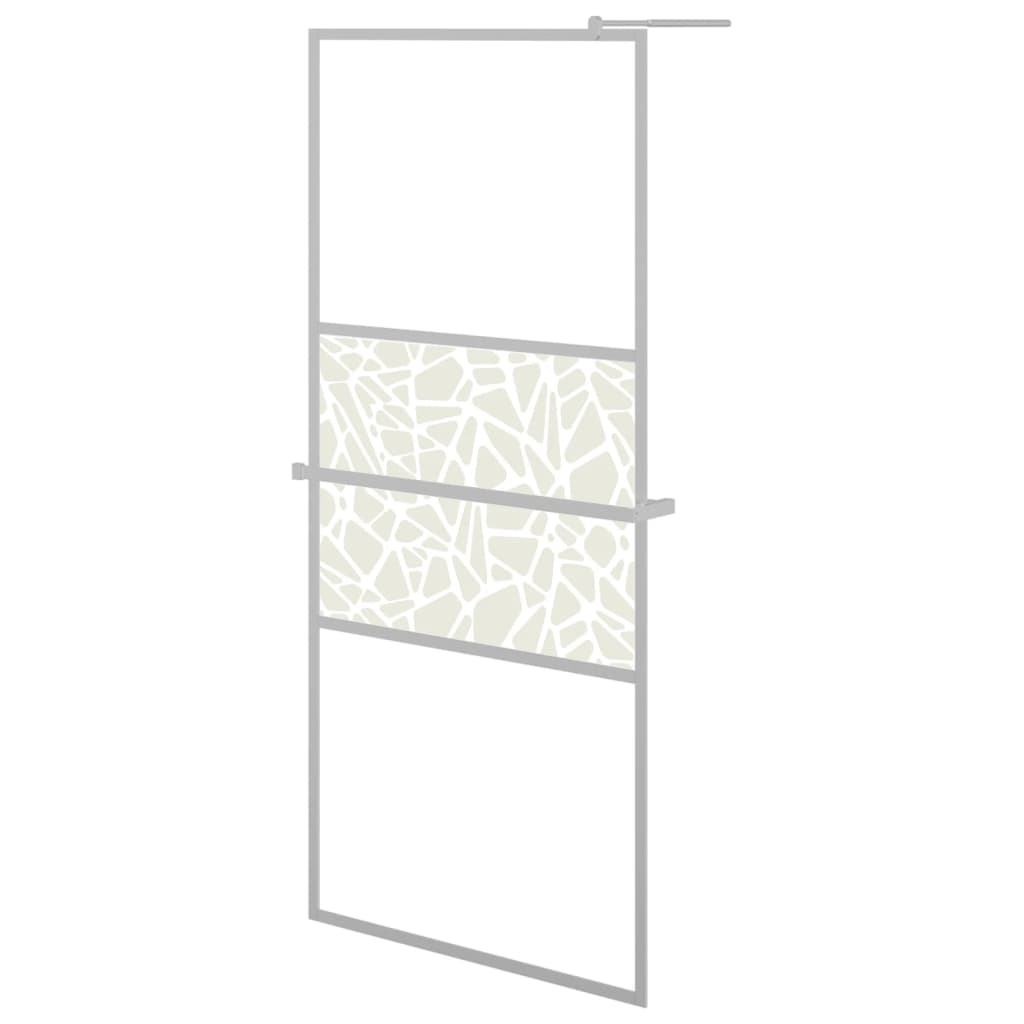vidaXL Zástěna do průchozí sprchy s policí chrom 90x195 cm ESG/hliník