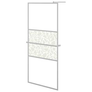 Zástěna do průchozí sprchy s policí chrom 90x195 cm ESG/hliník - obrázek 2
