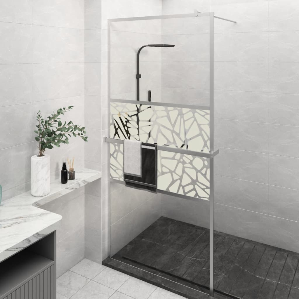 vidaXL Duschwand mit Ablage für Walk-In-Dusche Chrom 100x195 cm ESG