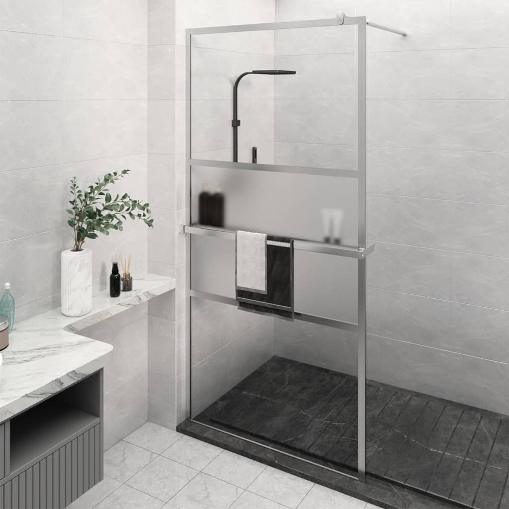 Duschwand mit Ablage für Walk-In-Dusche Chrom 115×195 cm ESG kaufen