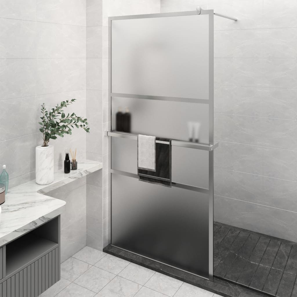 vidaXL Duschwand mit Ablage für Walk-In-Dusche Chrom 115x195 cm ESG