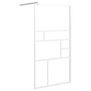 vidaXL Walk-in Shower Wall with Shelf White 45.3x76.8" ESG Glass&Aluminium