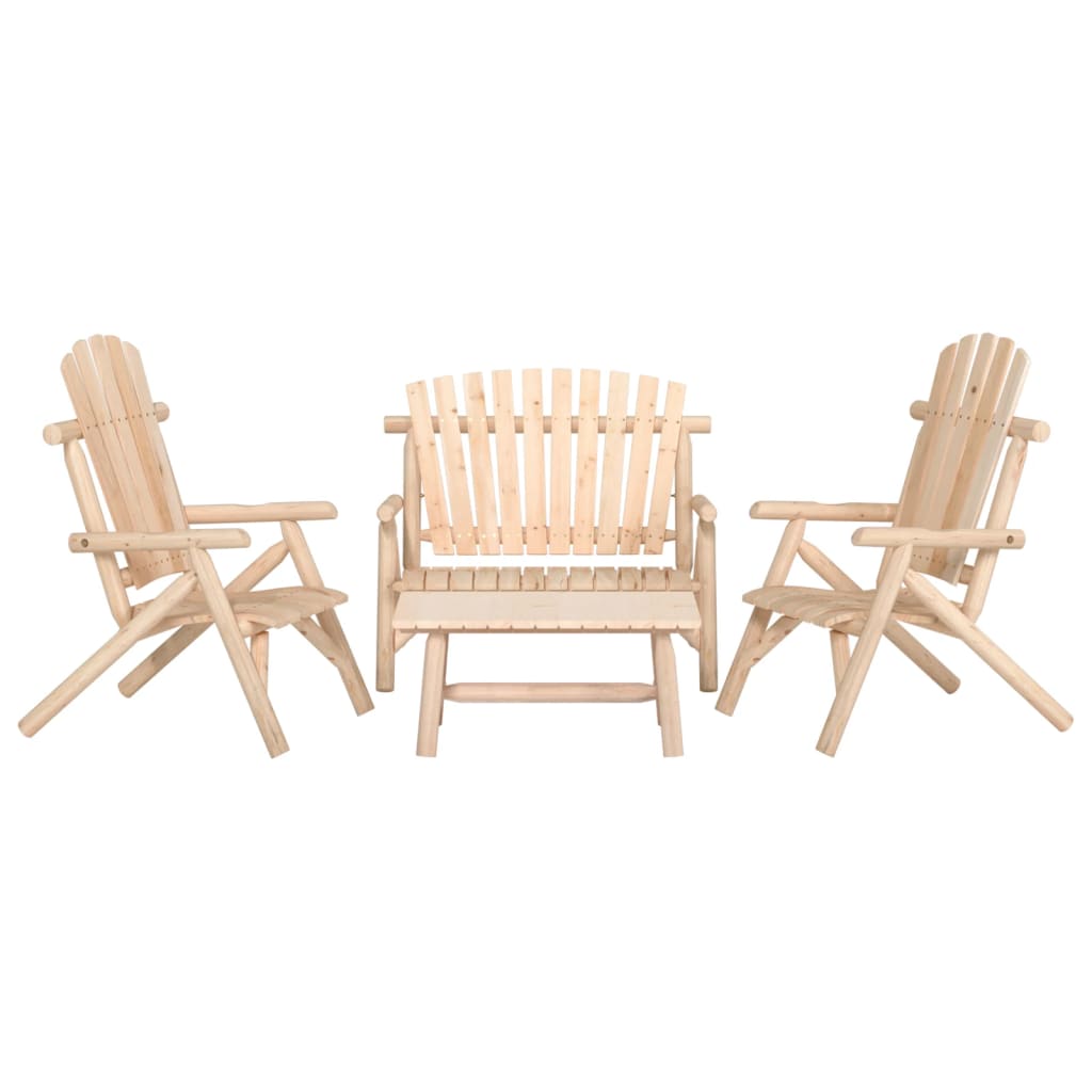 Ensemble de salon de jardin 4 pcs bois massif d'épicéa