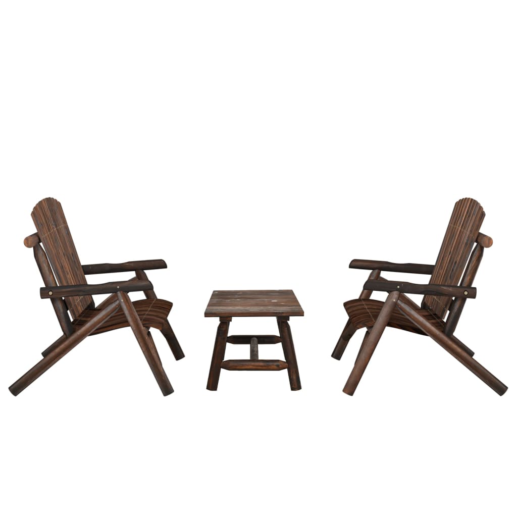 vidaXL 3-tlg. Garten-Lounge-Set Massivholz Fichte