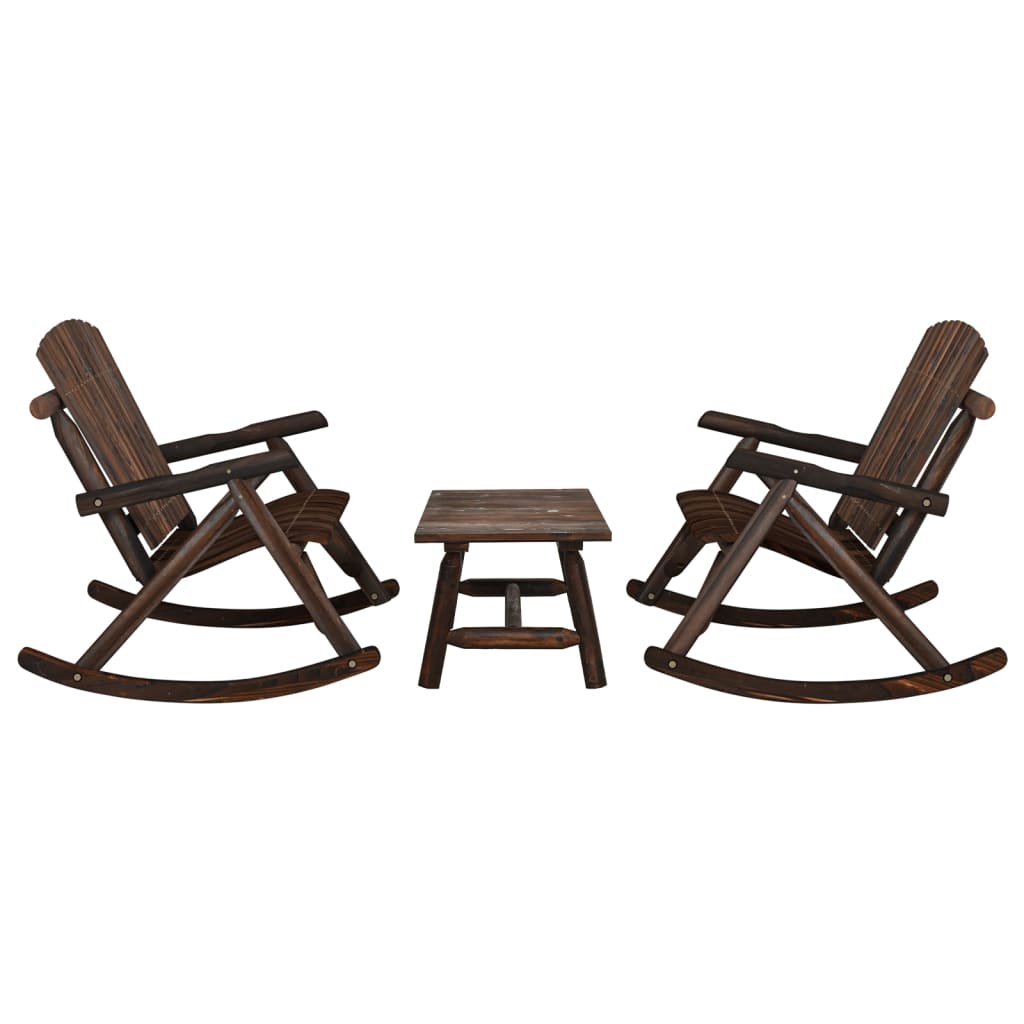 vidaXL 3-tlg. Garten-Lounge-Set Massivholz Fichte