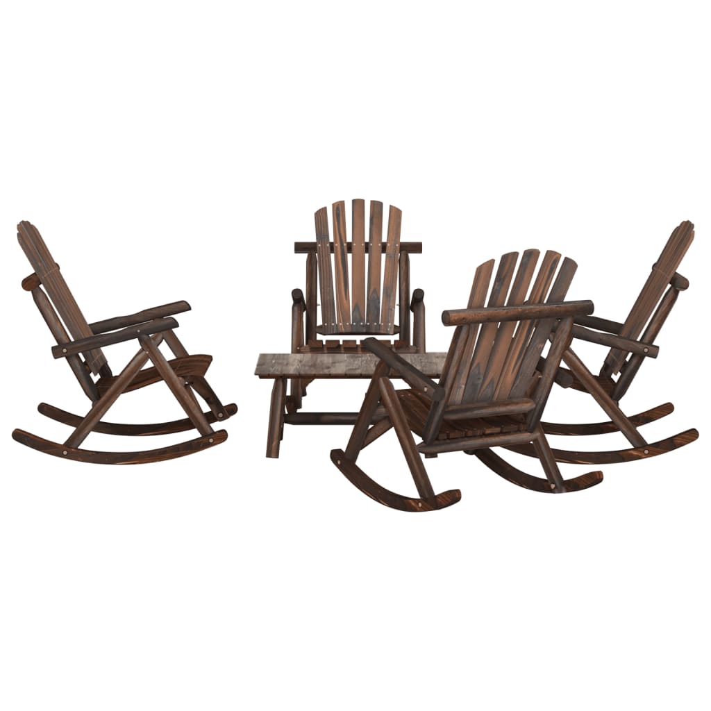 vidaXL 5-tlg. Garten-Lounge-Set Massivholz Fichte