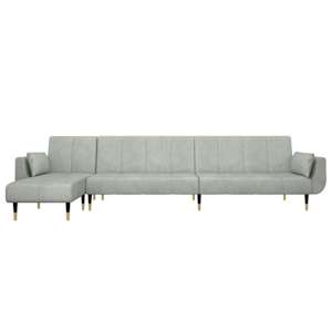vidaXL Schlafsofa in L-Form Hellgrau 275x140x70 cm Samt