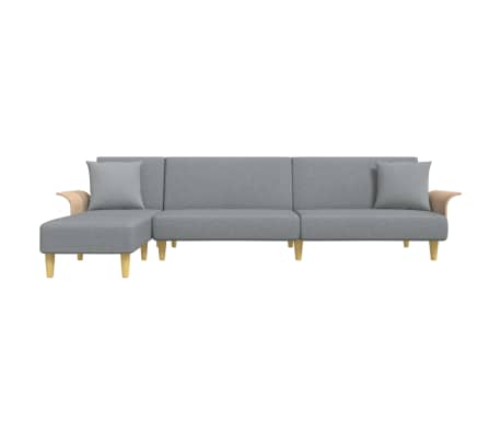 vidaXL Kutna garnitura na razvlačenje svjetlosiva 279x140x70cm tkanina